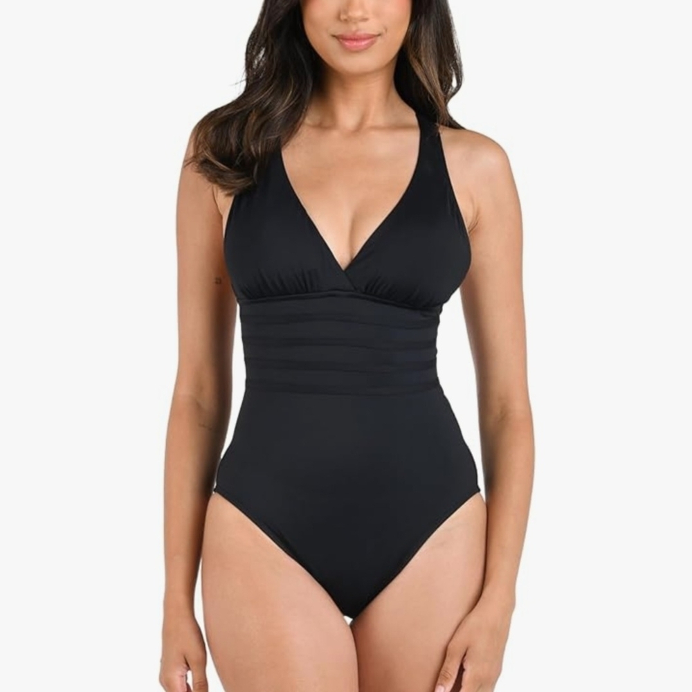 La Blanca Elegant Black Swimsuit Size 10 Used